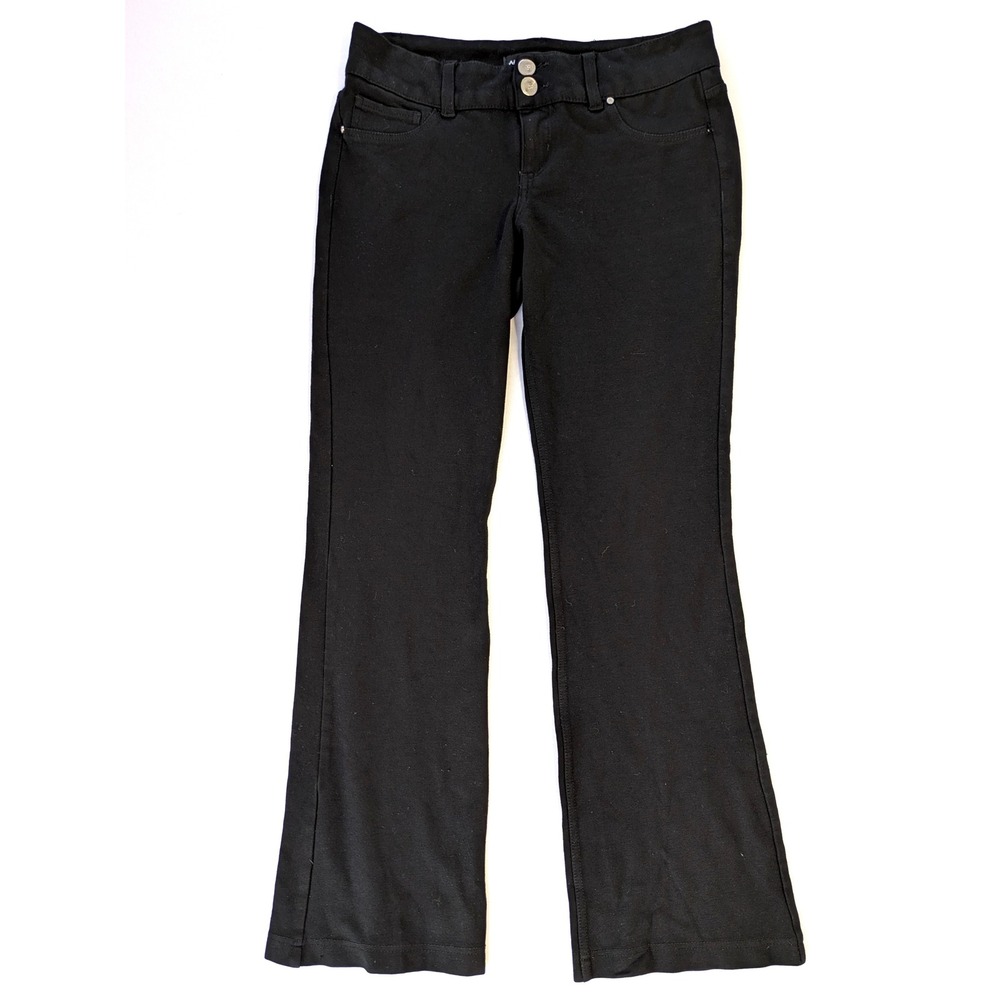 Almost Famous Black Flare Leg Pants Double Button Mid Rise Junior Size 9